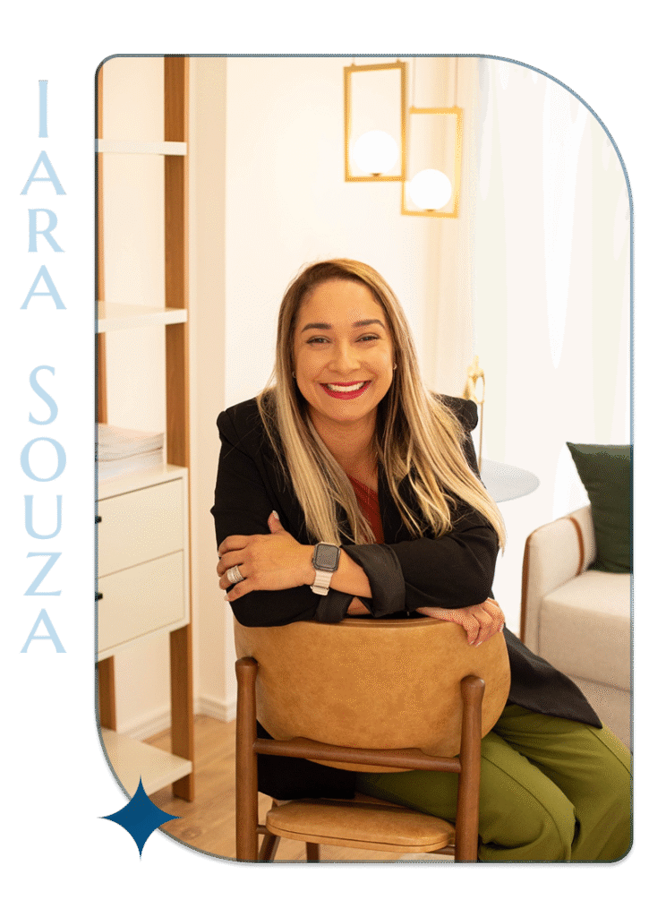 Retrato profissional de Iara Souza, psicóloga